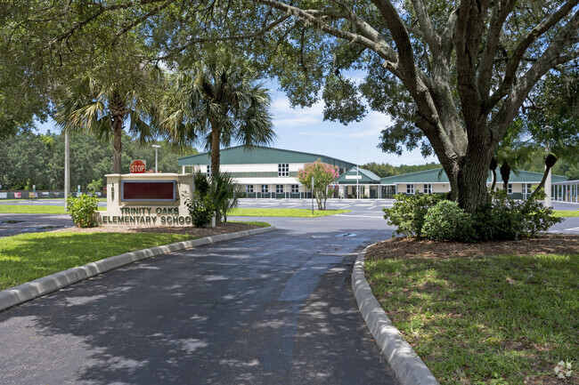 Front entrance to Trinity Oaks Elementary School.
