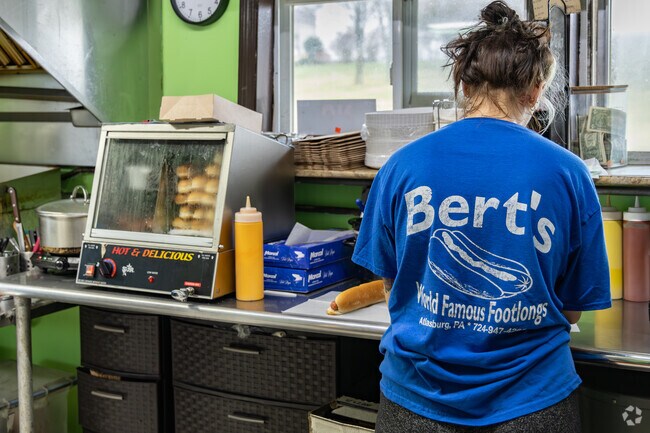 Bert’s Hot Dog Shop in Smith Township is famous for their foot long dogs.
