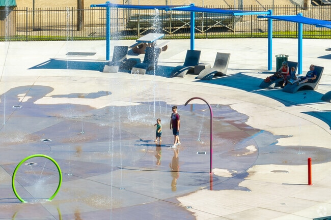The spash pad at Anderson River Park is great for cooling down.