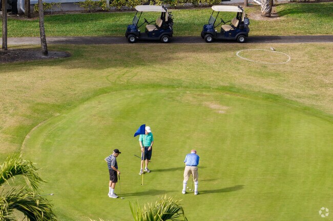 Golfers love to hit the Tee time with their friends at the local club in Boca Delray.