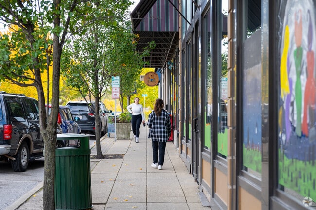 Charming shops line Greencastle's downtown streets.