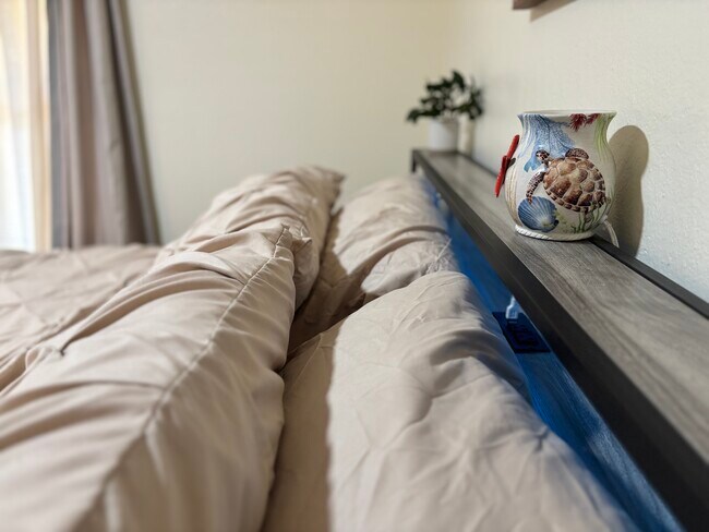 Charger stations on beds