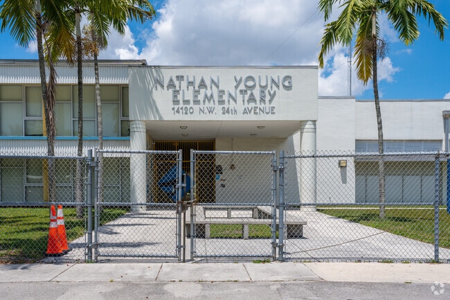 Entrance to Nathan Young Elementary School in Opa Locka.