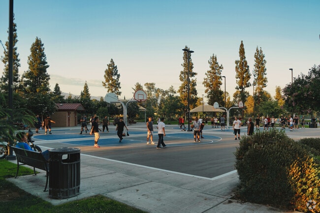 Basketball court at Almansor Park in Alhambra, California.