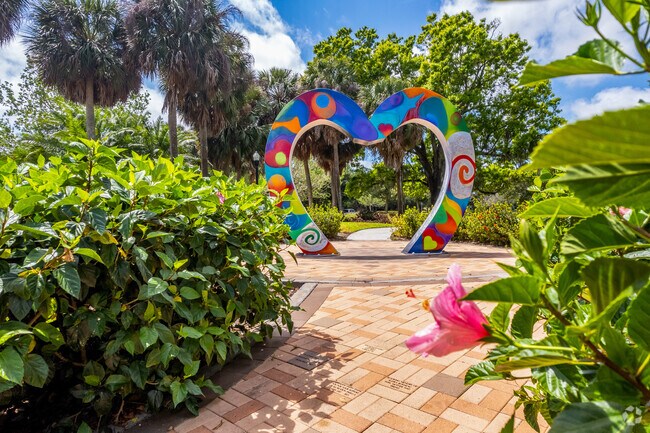 Largo Central Park has a beautifully painted heart archway, perfect for photos with loved ones nearby to Village Green.