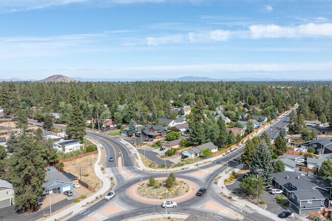 View of Southeast Bend, showcasing charming homes and lush parks nestled in a vibrant community.