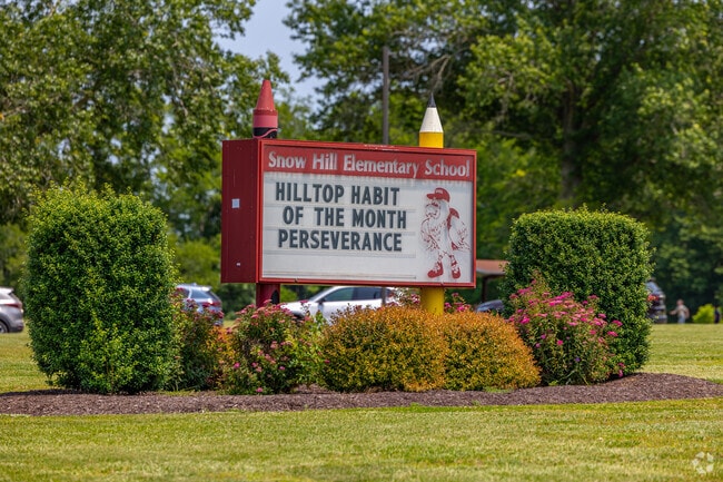 Snow Hill Elementary School sits directly across from the middle school.
