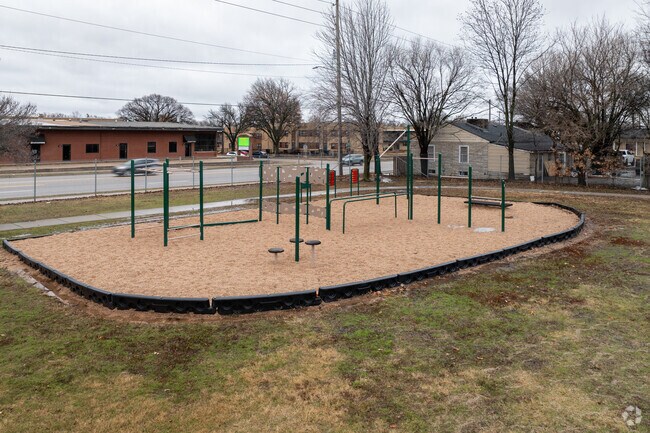 Kids can climb on the playground at Jefferson Elementary School.