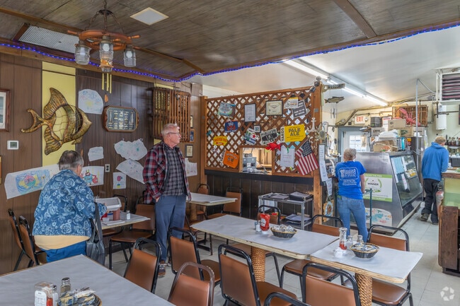 Under the Pier is a popular and locally adored seafood restaurant open since 1971.
