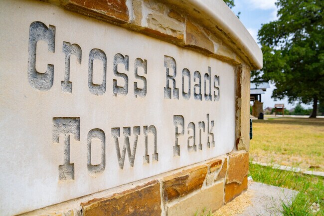 Cross Roads Town Park is a local green space hosting community events.