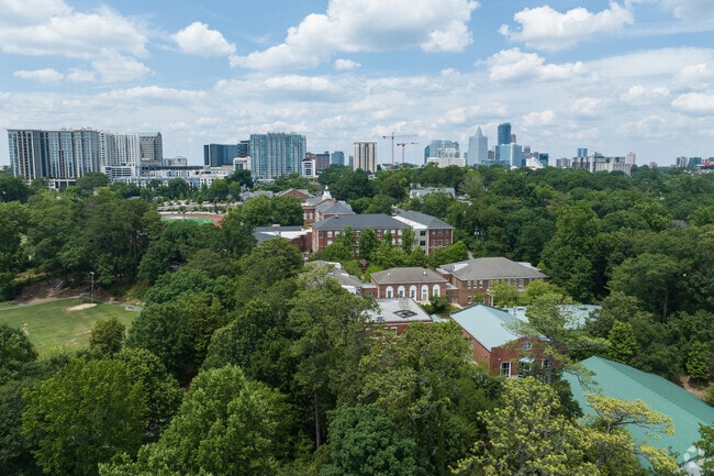 Garden Hills is surrounded by high-rise condos and office buildings.