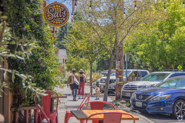 Cotati's lively downtown flanks either side of the central Old Redwood Highway.