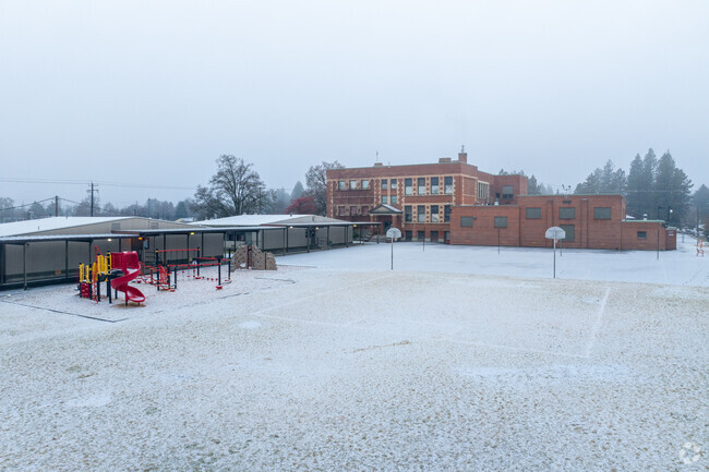 Adams Elementary sits across from another high school.