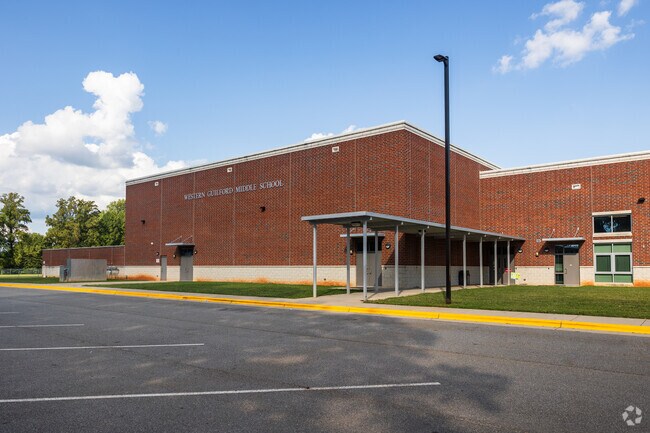 Guilford Middle School in Greensboro has drop off and pick up areas.