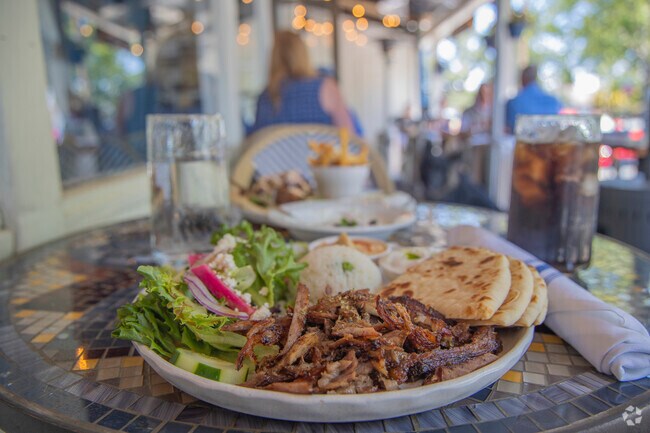 Cotati's greek restaurant, Mezzeluna, serves delicious gyro and falafel plates.