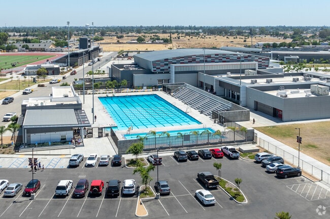 The swimming pool at Matilda Torres High School in Madera.