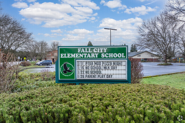 Fall City Elementary School signage.