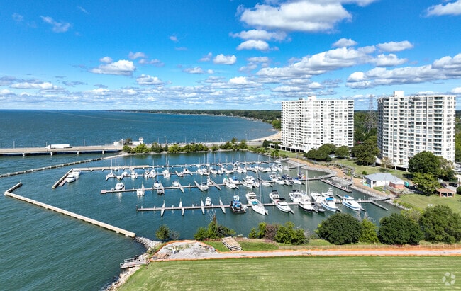 Boats and condos right on the James River in the Chestnut area of Newport News.
