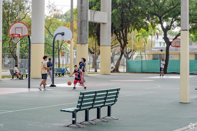 Riverside residents can head over to the public basketball courts underneath the freeway.
