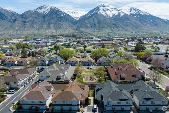 A view of the Riverside neighborhood looking east toward the Wasatch Mountains.