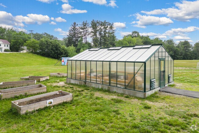 A greenhouse and school garden are a feature at Stevens Brook Elementary School in Bridgton.