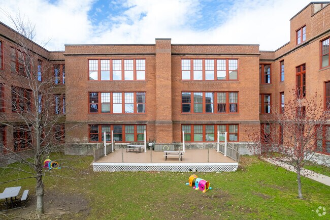 The Capital Preparatory Magnet School has a play area in the back of the school.