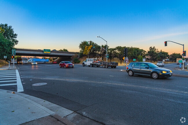 Early commuters in Robla enjoy easy access to Interstate 80 at sunrise.