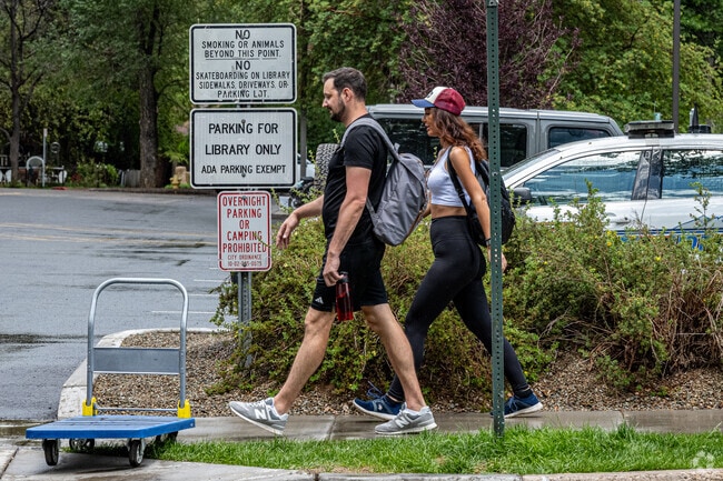 Walking is the most common form of transportation in Downtown Flagstaff.