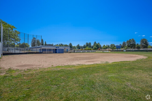 Well maintained baseball fields at Hillsboro High School in Hillsboro, Oregon.