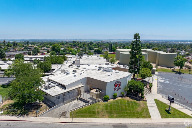 A view of the Harding Elementary buildings from the air.