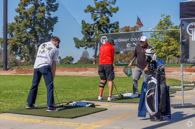Recreation Park has two golf courses and a driving range among gently rolling hills.