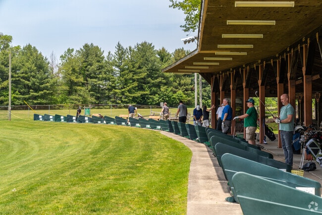 The driving range at Freddy Hill Farm attracts Kulpsville residents on beautiful spring days.