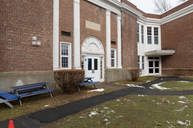 The side entrance at Loudonville Elementary School.