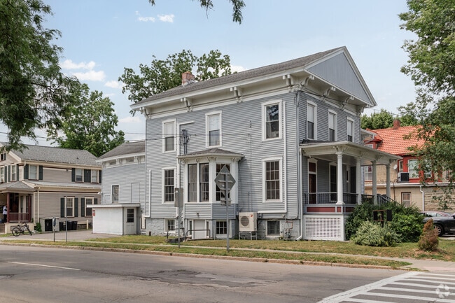 Many of the larger old homes in Downtown Ithaca have been divided into apartments.