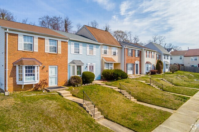 Oftentimes town homes in Temple Hills are above sidewalk level, offering residents privacy.