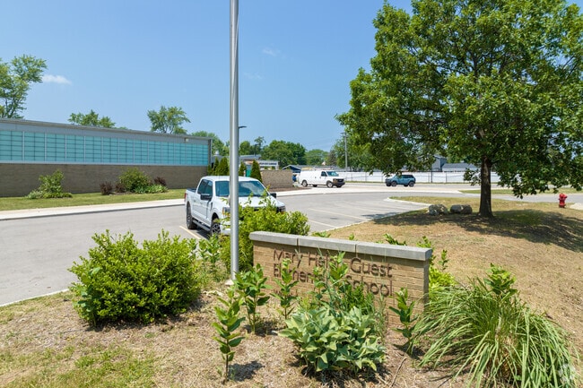 Mary Helen Guest Elementary School front entrance sign on Decker Road in Walled Lake.