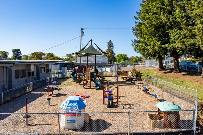 A smaller playground is located by the portable classroom at Johnston Cooper Elementary.