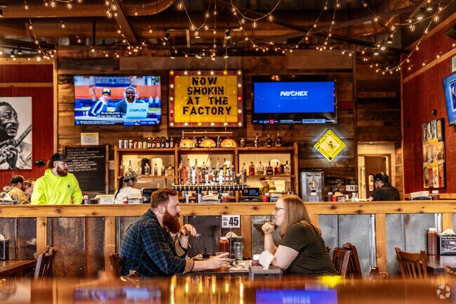 Locals enjoy BBQ from Edleys BBQ in The Factory Franklin.