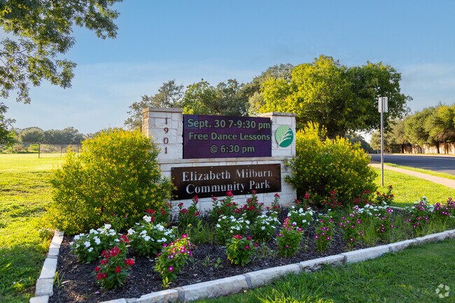 Elizabeth Milburn Park features a BMX track, public pool, playing fields & a rock-climbing wall.