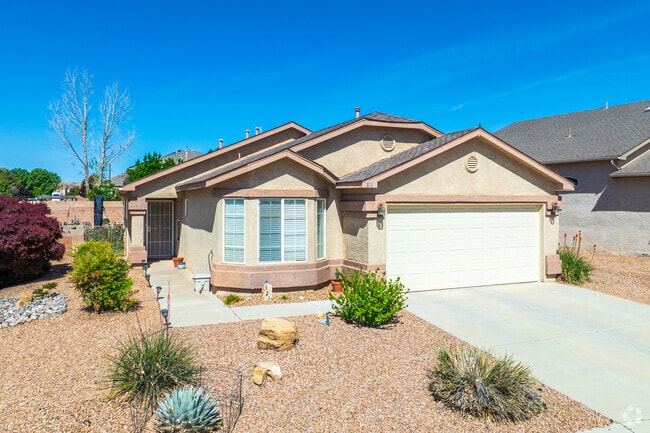 Most yards in West Los Lunas are decorated with rock, gravel and low-water plants.