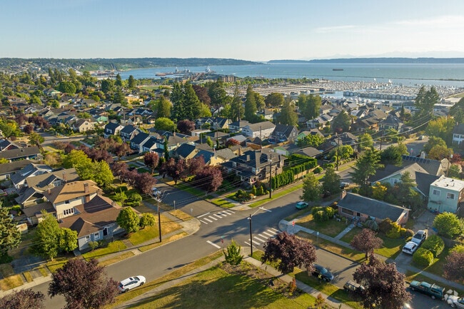Northwest Everett neighborhood with Marina in the background.