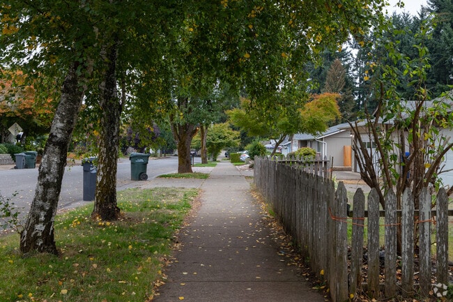 Tree lined sidewalks make South Gate walkable.