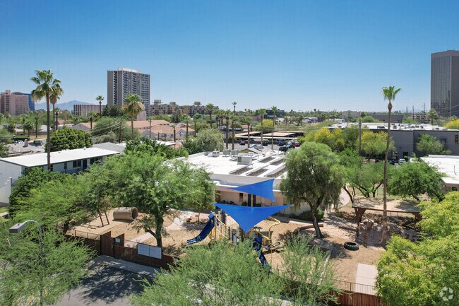 Khalsa Montessori in central Phoenix has a lot of shade for outdoor activities.