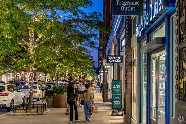 Assembly Row near Ten Hill offers a large plaza with different shopping store options.