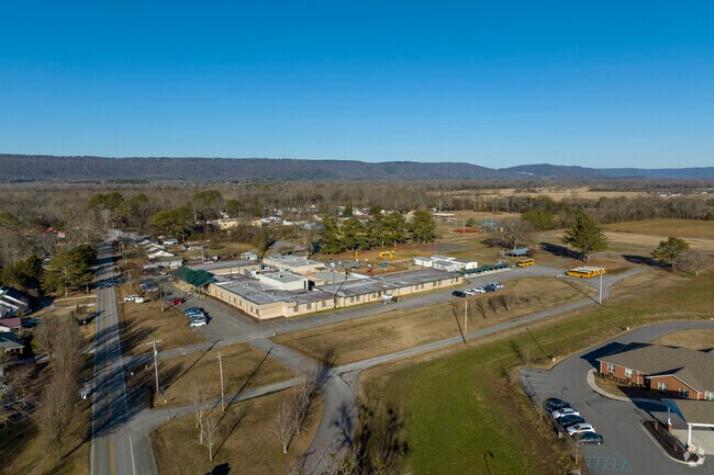 Full Campus of Owens Cross Roads Elementary School in Owens Cross Roads Alabama.