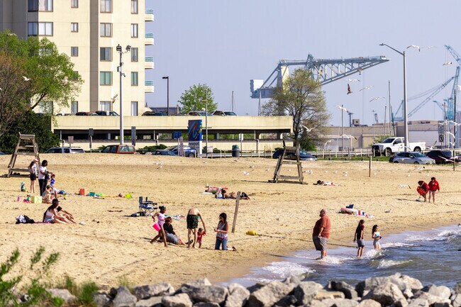 Huntington Park Beach in Newport News offers a small sandy spot along the James River.