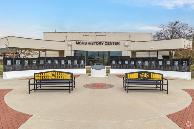 Midwest City High School has a Vietnam War memorial for the students lost in war.