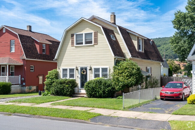 This Swoyersville home features a gambrel-style roof.