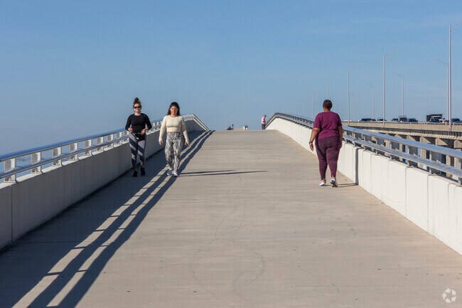 The Courtney Campbell Trail pedestrian bridge is a fantastic resource for exercise.