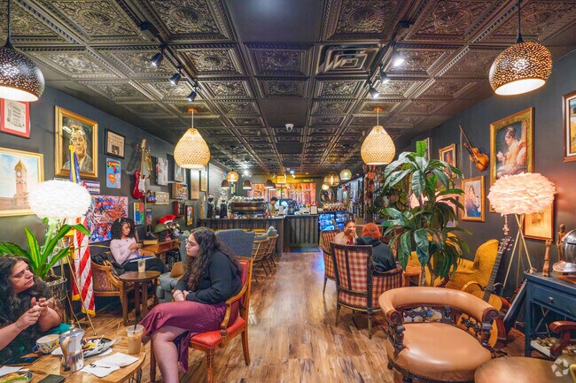 Walk into La Grekka Cafe & Art Lounge near Mount Vernon and experience all kinds of flavor.